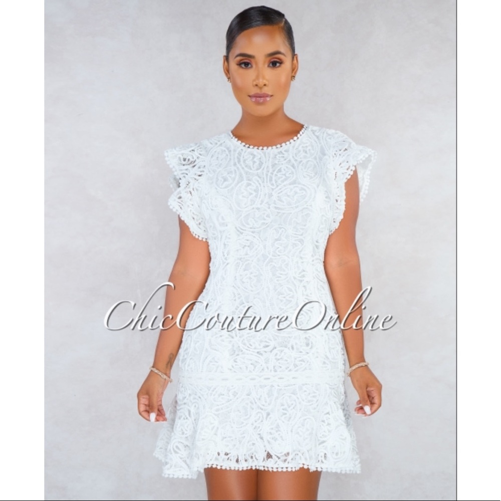 NWT Chic Couture Terry Skater Ruffle Dress
